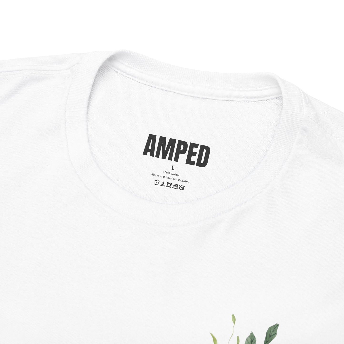STAY AMPED Floral Tee – Blue on White